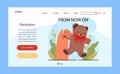 Child cancer remission web banner or landing page. Healthy little kid