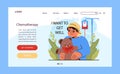 Child cancer web banner or landing page. Little kid getting oncological