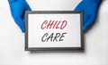 Child care inscription. Kids health insurance concept