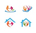 child care parenting education and adoption vector logo design