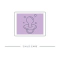 Child care - vector outline icon.