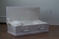 Child Casket abandoned funeral home Royalty Free Stock Photo