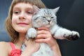 Child with a cat Royalty Free Stock Photo