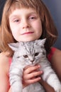 Child and cat Royalty Free Stock Photo