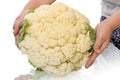 Child with cauliflower Royalty Free Stock Photo