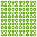 100 child center icons hexagon green