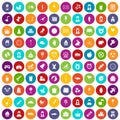 100 child center icons set color