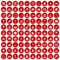 100 child center icons set red