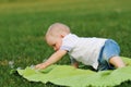 Child chasing bubbles