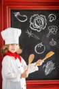 Child chef cook. Restaurant business concept