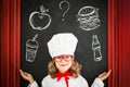 Child chef cook. Restaurant business concept