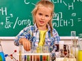 Child in chemistry class Royalty Free Stock Photo