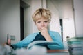 Child chewing on clothes, stress, anxiety, mental problems Royalty Free Stock Photo