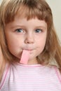 Child with chewing gum Royalty Free Stock Photo