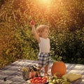 Child Childhood Children Happiness Concept. Happy child at picnic Royalty Free Stock Photo