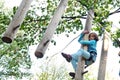 Child in a climbing adventure activity park Royalty Free Stock Photo