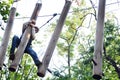 Child in a climbing adventure activity park Royalty Free Stock Photo