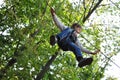 Child in a climbing adventure activity park Royalty Free Stock Photo