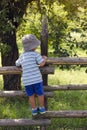 Child climbing the fence Royalty Free Stock Photo