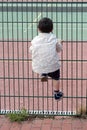 Child climbing fence Royalty Free Stock Photo