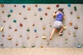 Child, climbing, people, girl, sport, rock, wall, young, hang, p Royalty Free Stock Photo