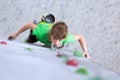 Child on climbing Wall looking up