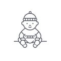Child in clothes - modern black line design style icon Royalty Free Stock Photo