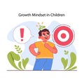 Child cognitive development. Growth mindset. Process of kids intelligence,
