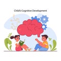 Child cognitive development. Process of kids intelligence, creativity Royalty Free Stock Photo