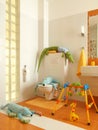 Child colorful bathrom with toys