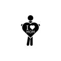 the child confesses the mother's love icon. Element of mothers day icon. Premium quality graphic design icon. Signs and symbols c