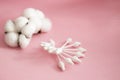 Child cotton buds for ear hygiene, with cotton flowers