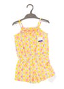 Child cotton overalls with floral pattern.