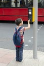 Child crossing the road Royalty Free Stock Photo