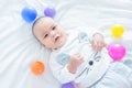 Child crying on bed Royalty Free Stock Photo