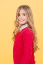Child with curly blond hair in red sweater Royalty Free Stock Photo