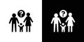 Child custody icon logo set vector