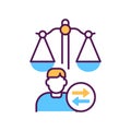 Child custody line color icon. Judiciary concept. Separation agreement, adoption. Family law.