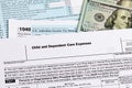 Child and dependent care tax credit form. Royalty Free Stock Photo