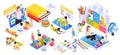 Kindergarten Online Isometric Composition