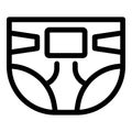 Child diaper icon, outline style Royalty Free Stock Photo