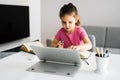Child With Digital Tablet Drawing Royalty Free Stock Photo