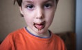 A child with a dirty face. Royalty Free Stock Photo