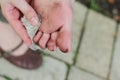 Child dirty feet