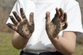 Child with dirty hands Royalty Free Stock Photo