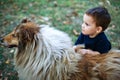 Child with dog pet Royalty Free Stock Photo