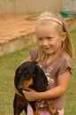 Child with dog pet Royalty Free Stock Photo