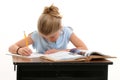 Child Doing School Work At Desk