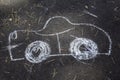 Child draw car Royalty Free Stock Photo