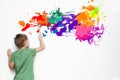 Child drawing an abstract picture Royalty Free Stock Photo